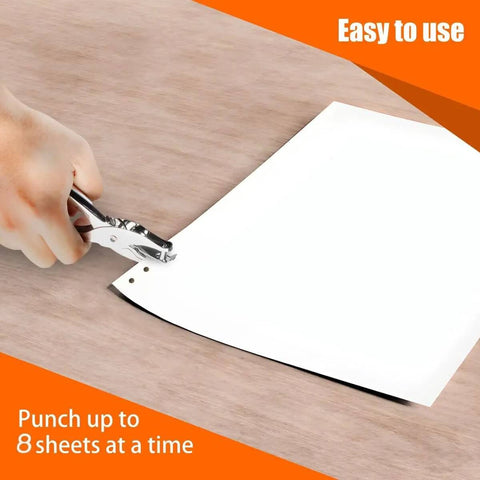 Six Pack Single Hole Puncher Set In Shiny Silver, 8 Sheet Capacity Each, One Quarter Inch Circle Paper Punch For Crafts And School