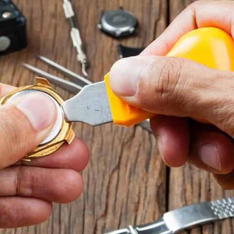 All In One Hand Tool Watch Repair Kit For Precision Back Cover Opening and Lifting demonstrated in watch repair