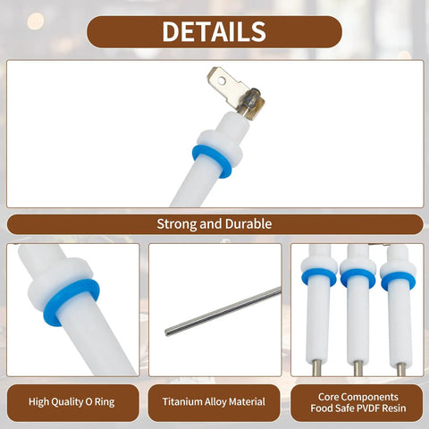 Top Shelf Steam Probe Set For Home Baristas Slick Replacement Parts For Dual Boiler Espresso Machines BES900 BES920 BES980, detailed components.