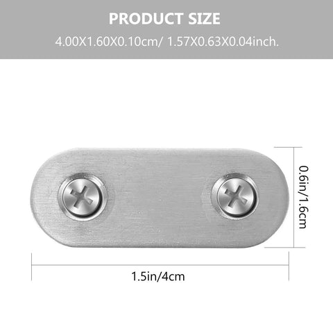 Stainless Steel Flat Straight Bracket Set For Furniture And Cabinets Heavy Duty Corner Brace Plates with size dimensions