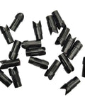 50 Pack Half Moon Plastic Arrow Nocks For 7.6mm ID Crossbow Bolts Replacement Nocks For Target Practice And Hunting Durable Black Arrow Tails