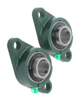 UCFL20619 Pillow Block Bearings Two Piece Set With One And Three Sixteenth Inch Bore Solid Cast Iron Base shown in side view