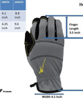Heavy Utility Work Gloves Large Three Pack Tough As Nails Construction Landscaping Job Site Flex Fit Breathable Palm showing size dimensions.