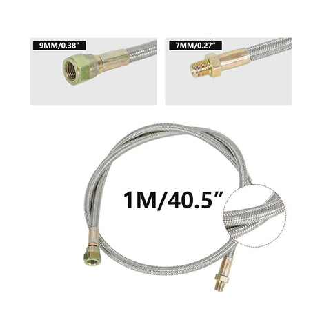 Turbo Oil Drain Line Kit For T3 T4 T04E T60 T61 T70 Turbos Stainless Steel Braided Oil Line 40.5in with fittings