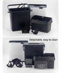 Kick Up Your Daily Brew Routine With This Badass 150 Watt Electric Portafilter Cleaner And Espresso Knock Box Combo showing the detachable components and containers for cleaning.
