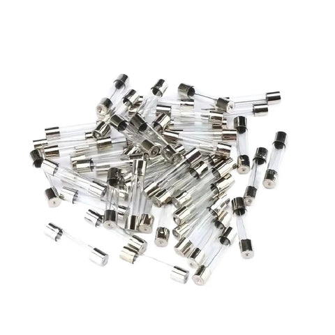 Assorted Glass Tube Fuse Kit With 5x20mm And 6x30mm Fast Blow Fuses 0.1A To 30A 100 Pieces Pro Grade High Temperature Resistant Flame Retardant