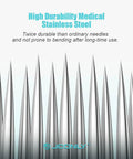 Tattoo Cartridge Needles 0603RLL For Precision Lining And Shading Medical Grade PC Shell With Japanese Stainless Steel Needles, close-up steel tips