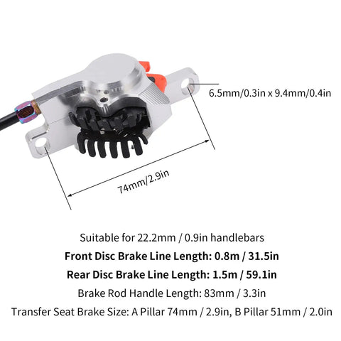 Rock Solid Dual Piston Mechanical Disc Brake Kit For Mountain And Road Bikes Delivers Killer Stopping Power Smooth Aluminum Alloy Calipers with dimensions 74mm x 6.5mm.