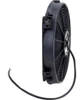Awesome 11 Inch Electric Radiator Cooling Fan With Shroud, side view showing motor and attachment points for easy installation.
