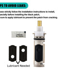 No Fuss Easy Install Replacement Shower Cartridge For Posi Temp One Handle Faucets Tub And Shower Kit Compatible With Moen 1222 And 1222B Cartridges Includes 2 Pack Installation Guide And Lubricant, showing cartridge with lubricant pack