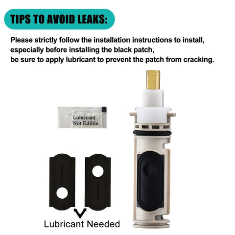 No Fuss Easy Install Replacement Shower Cartridge For Posi Temp One Handle Faucets Tub And Shower Kit Compatible With Moen 1222 And 1222B Cartridges Includes 2 Pack Installation Guide And Lubricant, showing cartridge with lubricant pack