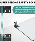 Bulk Pack 8 Frameless Glass Door Hinges With Screws Black No Drill 90 Degree Replacement Hinges For 3-5mm Glass Safety Lock