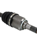 Close-up of a Rear CV Axle from the Rear CV Axle Assemblies And Rear Wheel Hub Bearing Set For 2010 2012 Hyundai Santa Fe And 2011 2013 Kia Sorento Four Piece Replacement Kit With Two Axles And Two Hub Bearings.