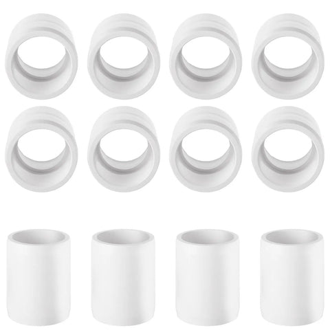 Three Quarter Inch PVC Pipe Coupling Adapters Socket To Socket Slip Connectors Sch40 White Plumbing Fittings