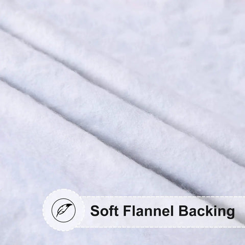 Close-up of soft flannel backing on the Round Fitted Tablecloth With Elastic Edge No Slip Snug Fit Waterproof Oil Proof Vinyl Backed Table Cover For 36 To 44 Inch Round Tables Perfect For Dinner Outdoor Picnic Flowers