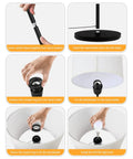 Assembly instructions for Gold Tone Floor Lamp With Dimmable 9W LED Main Light And 4W Reading Lamp, 62 Inch Tall, Beige Linen Lampshade.