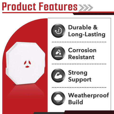 Set Of Four Octagon Vinyl Siding Mounting Blocks One Half Inch Lap Siding Compatible Durable ABS Plastic With Paintable Surface For A DIY Friendly Seamless Exterior Look, octagon block features