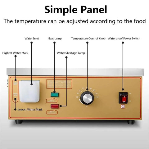 Control panel of Dim Sum Steamer With 2 4 6 Hole Stainless Steel U Tube Heating Independent Water Supply And Temperature Control