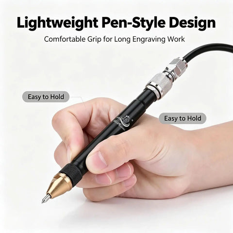 Slim Pencil Air Grinder For Precision Grinding And Detailing With 170 Mm Length And 12.4 Mm Diameter Micro Die Grinder with hand grip.
