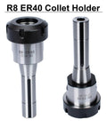 R8 ER40 Collet Holder Chuck Kit With 15 ER40 Collets For Milling Machines showing close-up of chuck and collet
