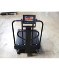 Heavy Duty Digital Platform Bench Scale With Smooth Roll Casters And Reinforced Backrail, 24 By 32 Inches, 1000 Pound Capacity, front view showcasing digital display.