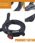 Smooth Operator Throttle Cruise Control Lock For Motorcycle, anti-slip ergonomic design in classic black, close-up detail.