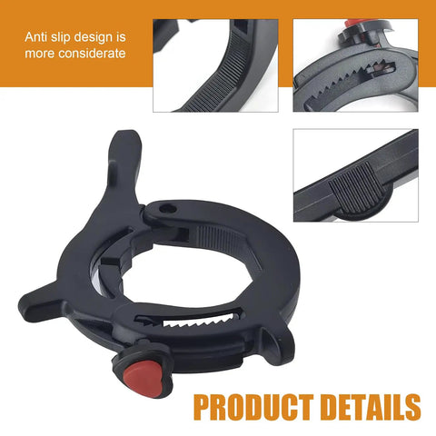 Smooth Operator Throttle Cruise Control Lock For Motorcycle, anti-slip ergonomic design in classic black, close-up detail.