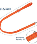 Extended Bungee Chainsaw Strap With Long Snap Lanyard For Arborist Gear, Orange Heavy Duty Tether With Two Inch Ring, 43.5 inch