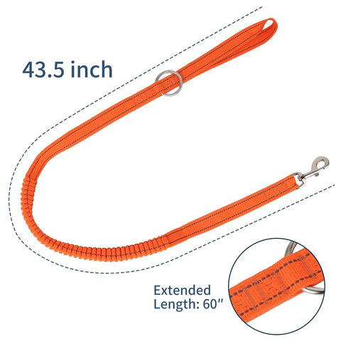 Extended Bungee Chainsaw Strap With Long Snap Lanyard For Arborist Gear, Orange Heavy Duty Tether With Two Inch Ring, 43.5 inch
