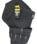 Deluxe Cordless Drill Holster With Durable Poly Construction And Quick Release Safety Strap With Multiple Outer Pockets