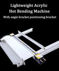 Heavy Duty Acrylic Bender Heater With Smart Angle Bracket Setup And Rapid Water Cooling Loop Manual Hot Plastic Pvc Bending Machine For Sign Shops And No Hassle Workshop Builds 1250Mm, shown with positioning bracket.