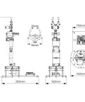 Technical diagram of Awesome 6DOF Robotic Arm Kit With Six Servos, Arduino Compatible, ESP32 Controller, Claw Gripper