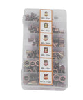 Plastic box with 175 rivet nuts labeled M3 to M10 from the Rivet Nut Tool Kit 175Pcs Metric Rivet Nuts With 6 Mandrels M3 To M10 For Automotive And Industrial Use DIY Ready All In One Fastening Set Perfect For Sheet Metal Aluminum Plastic.