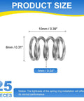Heavy Duty 25 Pack Stainless Steel 304 Compression Springs 8mm OD 1mm Wire 10mm Length with product dimensions shown