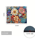 Non Slip Washer And Dryer Top Protector Mat 23.6 By 19.7 Inches Boho Flower Design showing measurements and thickness