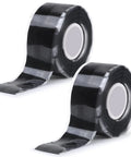 Black Self Fusing Silicone Tape 2 Pack 1 Inch by 11.8 Feet For Quick Pipe And Hose Repairs shown in rolls