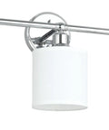 Chrome 3 Light Vanity Wall Light With Fabric Drum Shade, Hardwired Bathroom Fixture, Modern Up or Down Mount Bath Light