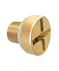 Straight Up Heavy Duty Brass Radiator Coolant Expansion Tank Bleeder Screw And Drain Plug Replacement For Bmw X3 X5 With Premium Sealing O Ring Built Tough To Kill Rust, showing brass bleeder screw with threaded end.