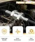 Two Piece One Way Check Valve With Mounting Clamps Rock Solid Aluminum Alloy Flow Regulator installed in vehicle engine for durability.