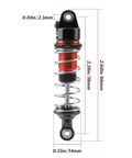 Aluminum Front And Rear Shock Absorbers Set With Adjustable Springs For ARRMA 1/18 Granite 1/16 Mojave 1/14 Typhon RC Truck Upgrades Oil Filled Sealed 7075 Alloy Suspension shown with dimensions