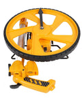 LXMJNCJP Measuring Wheel Double Folding Accurate 0-9999.9m Portable Distance Measuring Wheel for Work Projects, yellow design with measuring wheel and handle.