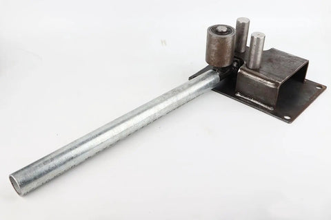 Heavy-Duty Manual Rebar Bender For Steel Rods, Bendable Diameter 0.16 To 0.55 Inches, sturdy metal tool on white background.