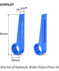 Bike Piston Press Tool For Disc Brakes, Brake Pad Spreader, 16.2mm width, blue plastic construction, side view.