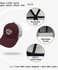 Unisex Running Trucker Cap With Distressed Low Profile Look, adjustable buckle, cool dad hat style for everyday wear, soft washed.