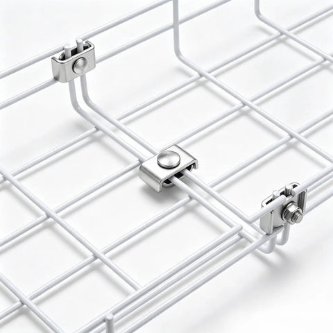 100 Pack Splice Washer Kit For Mesh Wire Cable Trays Galvanized Grid Wall Clips connecting white wire grid