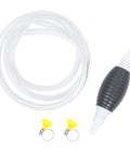 Manual Siphon Pump Kit With Hand Pump And Flexible Hose For Grab And Go Water And Liquid Transfer And Emergency Fluid Extraction In Vehicles Squeeze Activated Non Drip Tool For Fuel And Other Fluids, clear hose and clamps