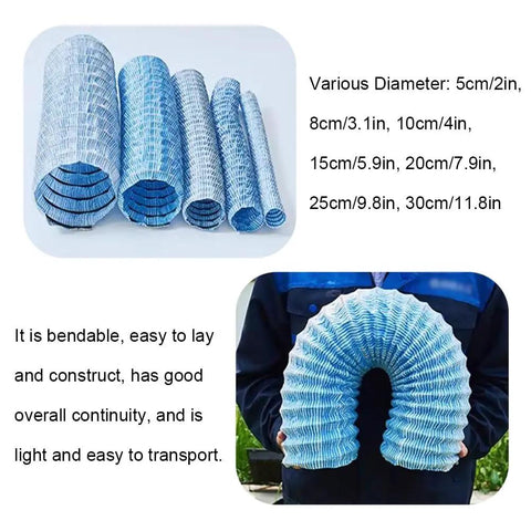 Soft Infiltration Perforated Drainage Pipe For Underground Landscaping And Water Management in various diameters, flexible view