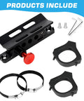 Heavy Duty Aluminum Fire Extinguisher Mount Bracket With Quick Release For 1.75 To 2 Inch Roll Bars, components shown