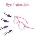 Women Safety Glasses With Side Shields Anti Fog Eye Protection For Nurses Adults Blue Light Blocking UV Shield Pink