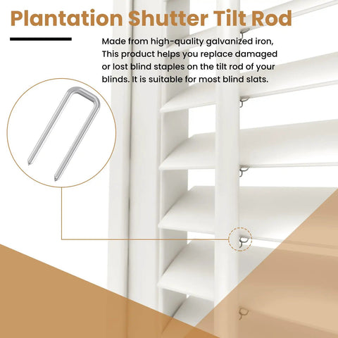 Complete 220 Piece Plantation Shutter Repair Toolkit Featuring Durable Steel Pins Bulk Louvers Staples Precision Washers And Heavy Springs For No Sweat Home Fixes with galvanized iron tilt rod.